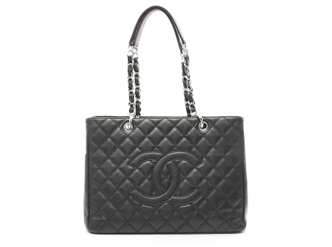 Chanel Caviar Skin Matelasse Grand Shopping Tote Bag A50995 Black Leather  ref.2174736