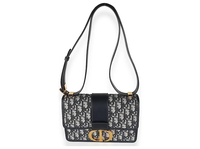 Christian Dior Navy Oblique Jacquard 30 Montaigne Blue Cloth  ref.2174740