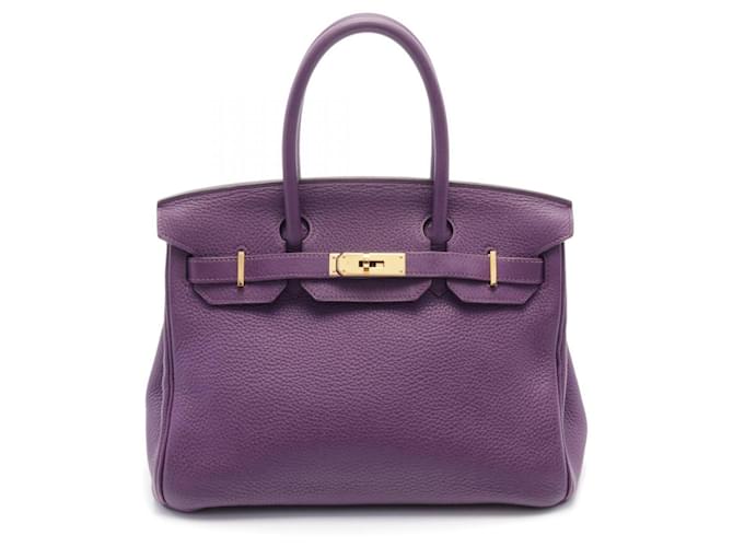 Hermès Hermes Togo Birkin 30 Handbag Purple Gold Hardware Stamp P (2012) Leather  ref.2174742