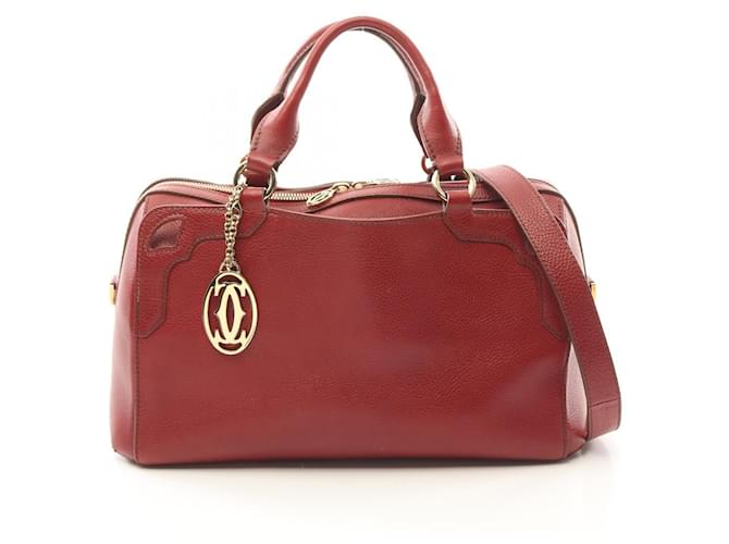 Cartier Leather Marcello de Cartier 2way Handbag Red  ref.2174796