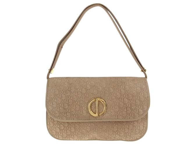Christian Dior Dior Suede Trotter Shoulder Bag Brown Beige  ref.2174829