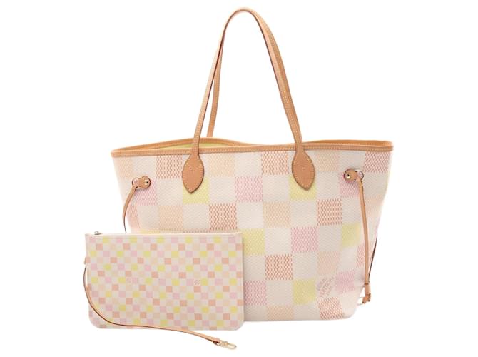 Louis Vuitton Damier Neverfull MM Tote Bag N40668 Pink Cloth  ref.2174835