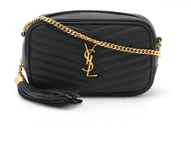 Yves Saint Laurent Saint Laurent Paris Leather Lou Mini 2way Chain Bag 618057 Black  ref.2174837