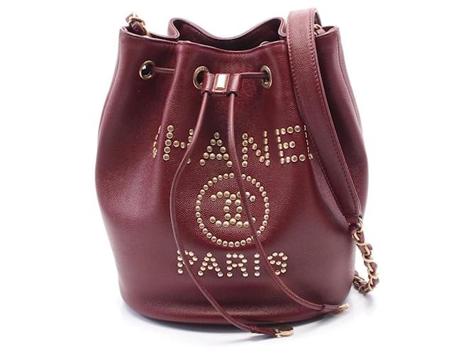 Chanel Caviar Skin Deauville Shoulder Bag 28435093 Brown Leather  ref.2174845
