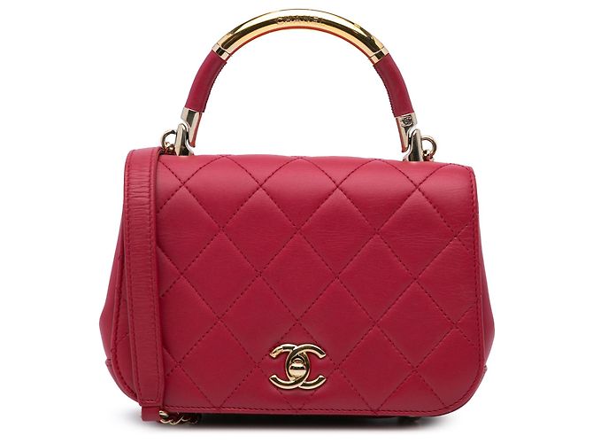 Chanel Mini Borsa Carry Chic in Pelle di Agnello Trapuntata Rosa