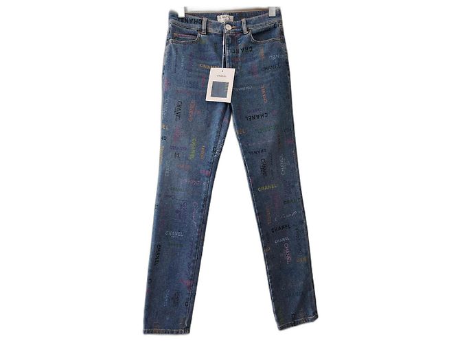 Vaqueros Chanel de Algodón Azul Marino Talla 36