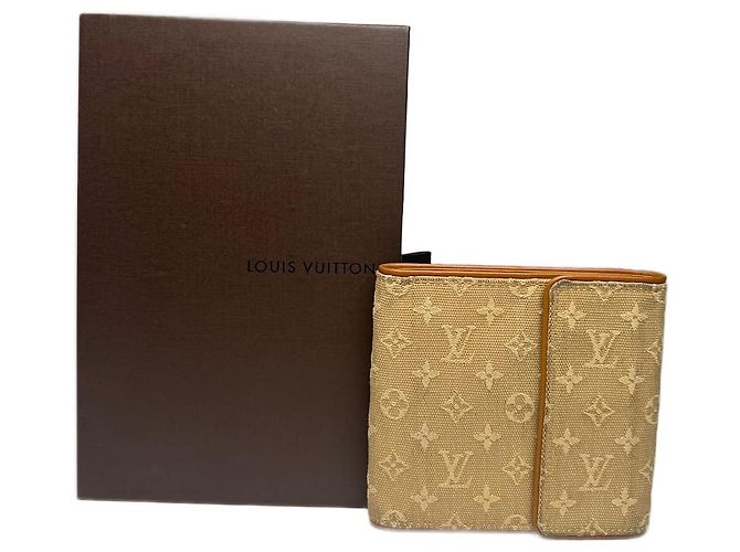 Vintage Louis Vuitton Canvas Monogram Wallet Yellow white Beige