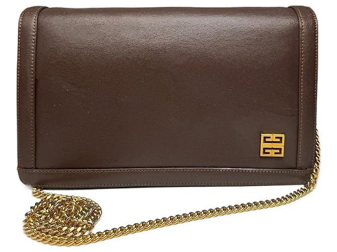 Sac en cuir vintage Givenchy 4G marron