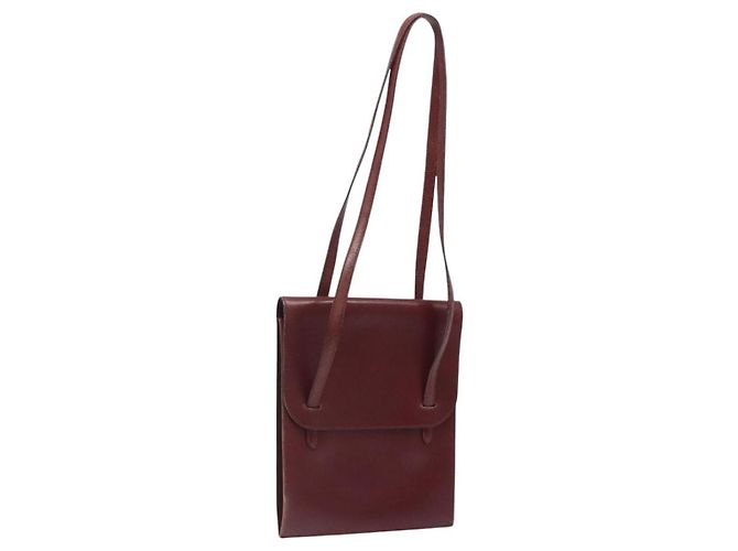 Hermès Bolsa de ombro HERMES em couro vermelho Auth bs24478