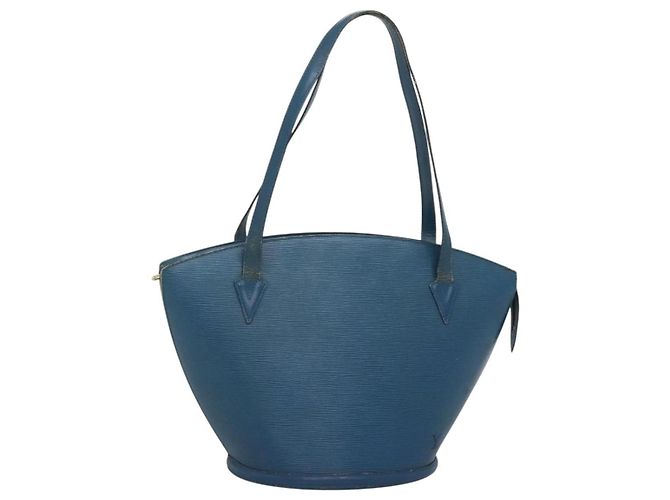LOUIS VUITTON Epi Saint Jacques Bolsa de Compras de Ombro Azul M52275 LV Auth BA1323