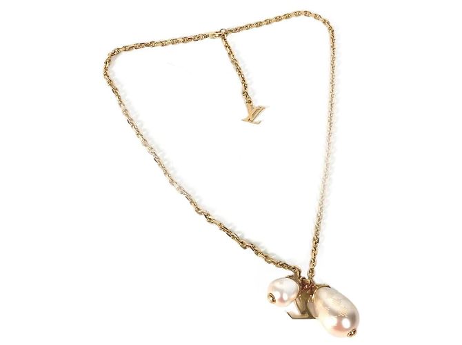 Colar logo LV Louis Vuitton Gold hardware
