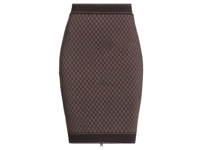 Balmain Brown Wool Polyamide Skirt Size 36