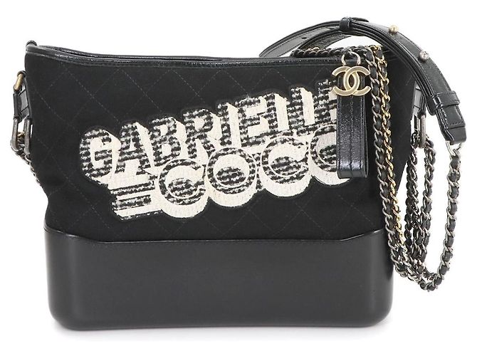 Chanel Gabrielle de Chanel Large Hobo Chain Shoulder Bag Black White