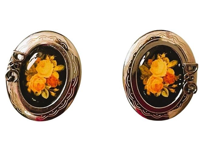Brincos DOLCE & GABBANA em forma oval com camafeu estilo vitoriano Multicor