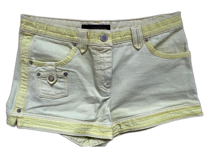 Short in denim Louis Vuitton giallo monogramma