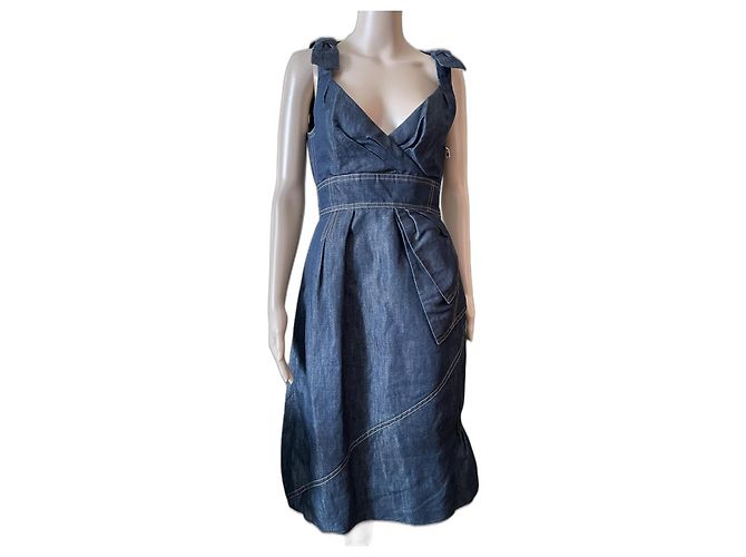 Louis Vuitton Kleid Blau Baumwolle 38FR