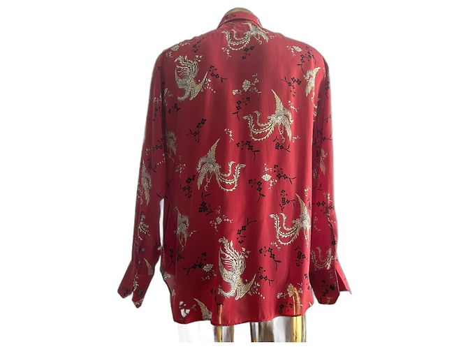 Billionaire Camisa de seda "Rojo de China" Roja