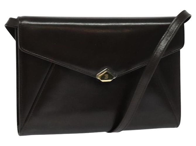 Borsa a Spalla BALLY in Pelle Marrone Scuro Oro Auth BA1161 D'oro
