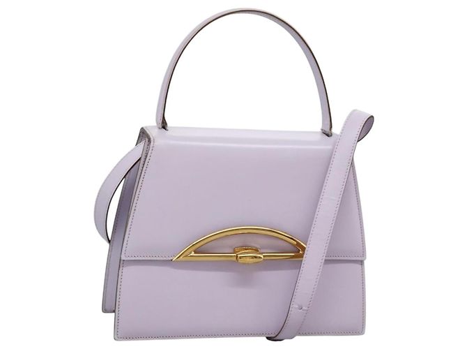 Céline Borsa a mano CELINE in pelle 2 vie viola oro Auth 120119 D'oro Porpora