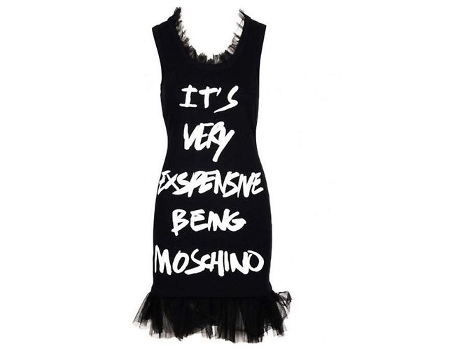 Vestido mini Moschino Couture de jersey de algodón negro