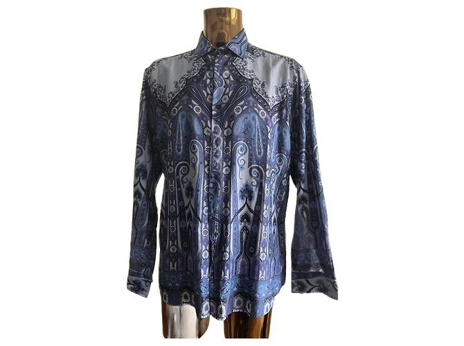 ETRO-Hemd mit floralem Paisley-Design Blau