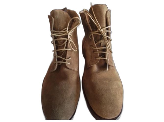 Autre Marque Velasca Suede Ankle Boots Sand Deerskin Size 43