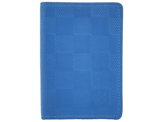 Organizer Louis Vuitton Blue Damier Infini Card Case Cloth  ref.2181240