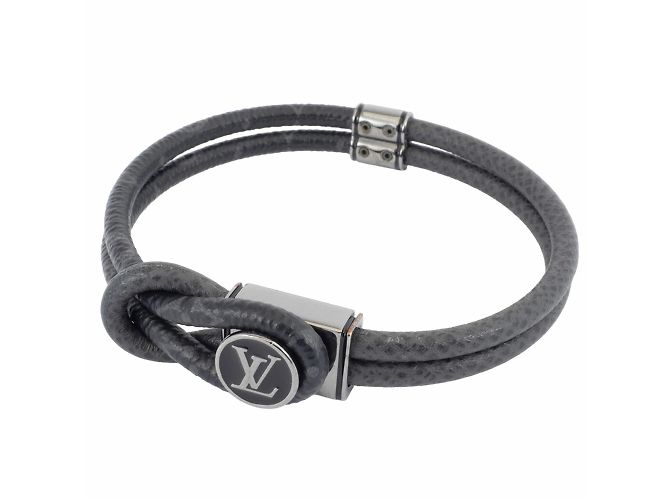 Pulsera charm Louis Vuitton en lona Monogram Eclipse Castaño Negro