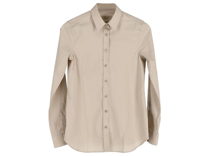 Camicia con bottoni Burberry in cotone beige