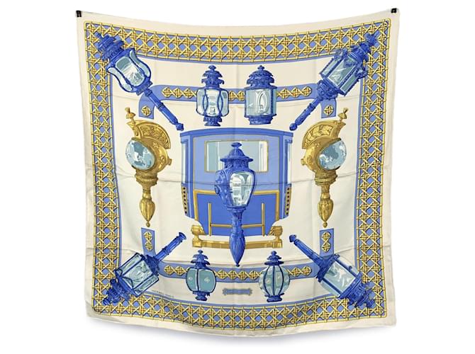 Hermès Hermes Paris Vintage Silk Scarf 1971 Feux de Route Caty Latham Blue  ref.2181490