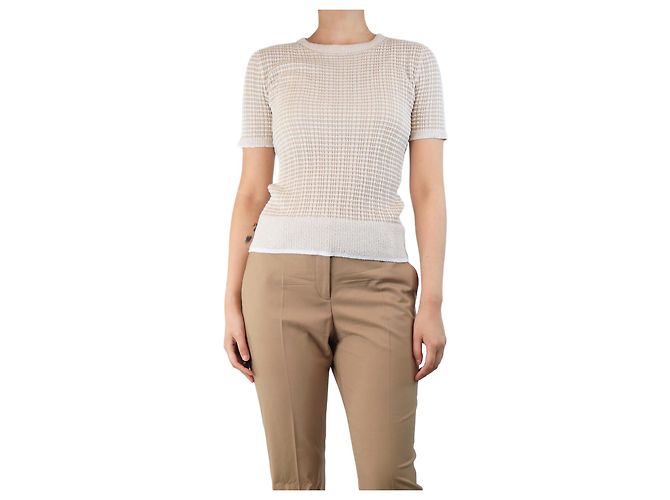Rag & Bone Beige striped rib knit top - size M