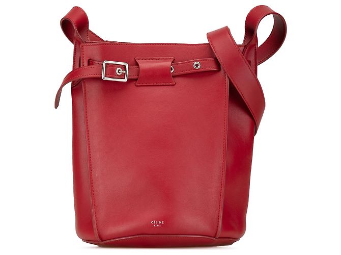 Big Bag Céline Borsa a secchiello incrociata in pelle rossa Celine Rosso