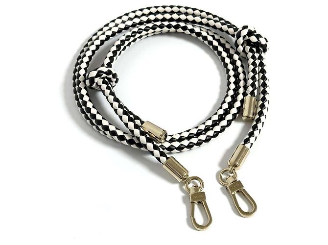 Alça de couro Valextra para bolsas Preto Branco