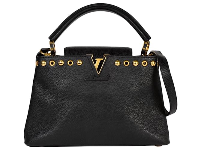 Louis Vuitton Capucines PM Shoulder Bag Black Leather  ref.2183132