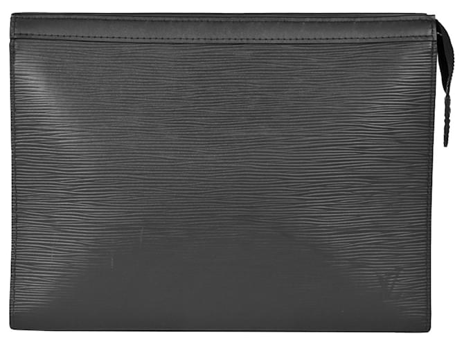 Louis Vuitton Pochette Voyage Clutch Bag Black Leather  ref.2183145