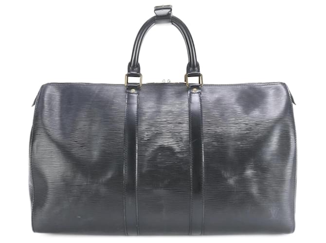 Louis Vuitton Epi Keepall 45 Boston Bag Black Leather  ref.2183215