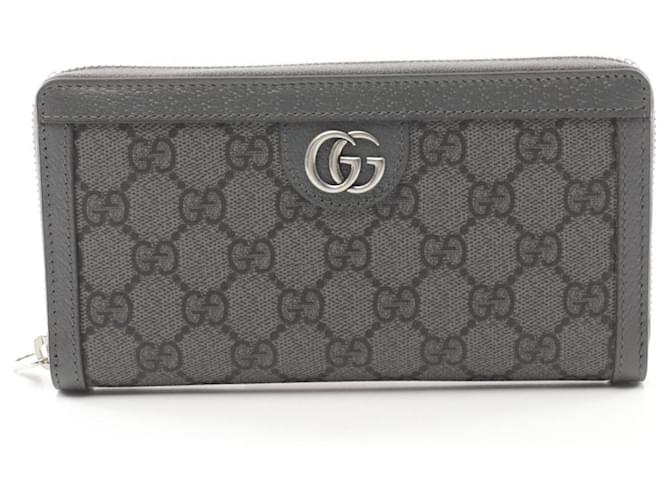 Gucci Ophidia GG Supreme Long Wallet Brown Leather Cloth  ref.2183255