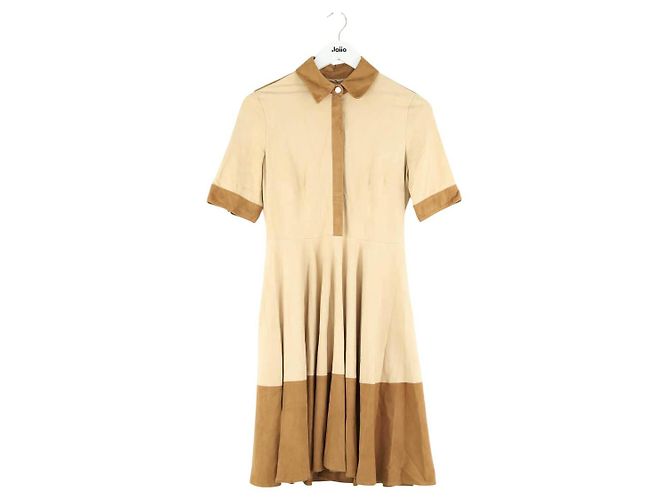 Max & Moi Beige Wildlederkleid