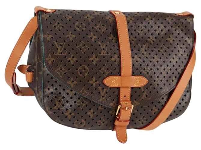 LOUIS VUITTON Monogram Perfo Saumur 30 Shoulder Bag M93998 LV Auth BA1291A Cloth  ref.2183425