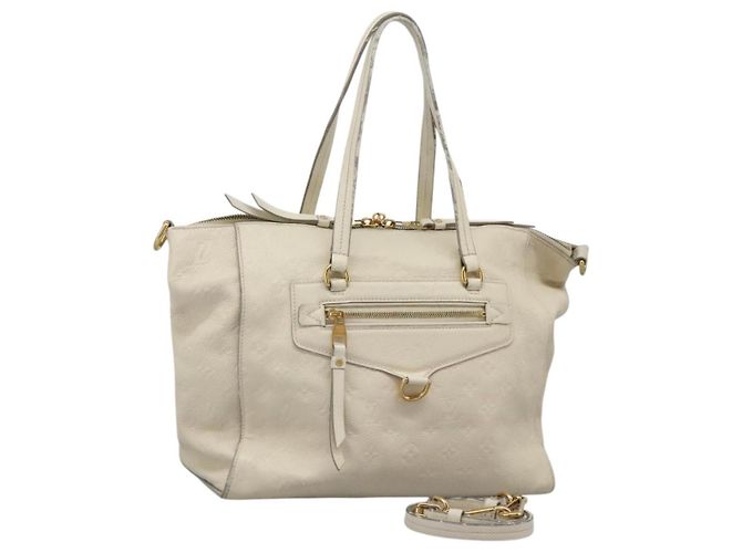 LOUIS VUITTON Bolsa Monogram Empreinte Lumineuse PM 2way Branca M93411 Auth yk17816 Branco