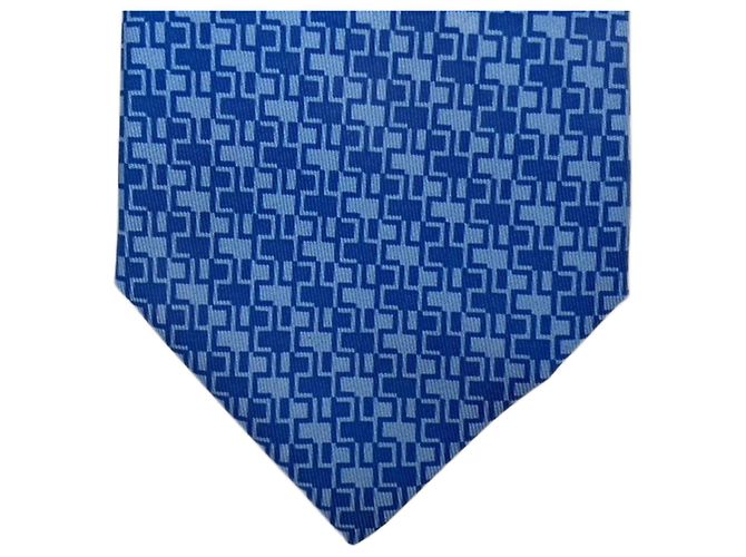 Hermès Silk Tie Blue Le Mans 24 Edition