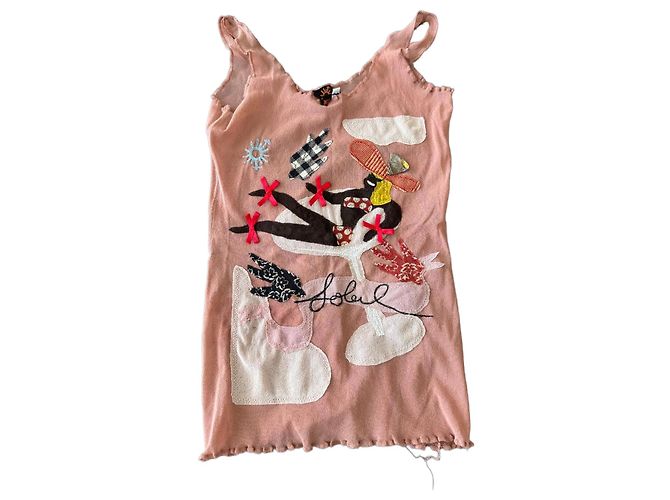 Jean Paul Gaultier Sonne Top Rosa Patchwork Polyamid Pink
