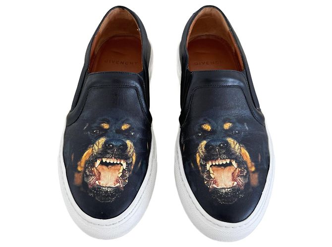 Givenchy Rottweiler Leder Slip On Sneaker Schwarz Mehrfarben