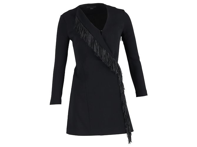 Abito mini con frange Alexander Wang in viscosa nera Nero