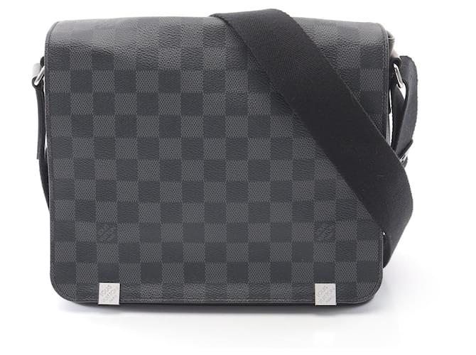 Louis Vuitton Damier Graphite District PM NM Shoulder Bag N41028 Black Cloth  ref.2184572