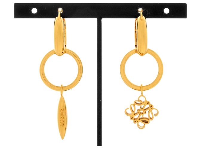 Loewe Anagram Asymmetrical Drop Earrings
