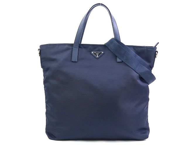 Borsa a mano e borsa a spalla Prada blu navy