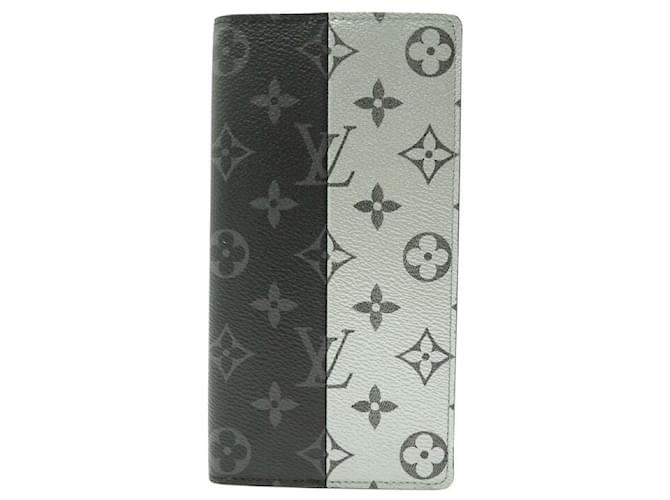 NEW LOUIS VUITTON BRAZZA ECLIPSE SPLIT M63027 BLACK SILVER WALLET Cloth  ref.2185745