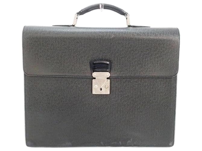 Louis Vuitton Taiga Moscova Briefcase Black Cloth  ref.2186081