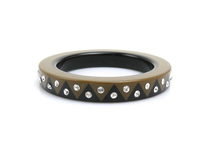 Bracciale in plastica nera e marrone Louis Vuitton Nero